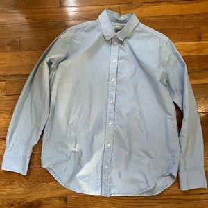 everlane cotton button down shirt size 10 blue